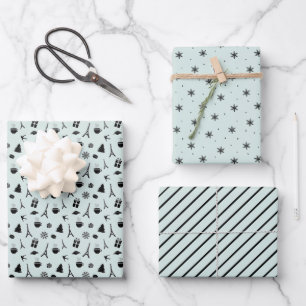 Christmas in Paris Coordinating Pattern Wrapping Paper Sheets