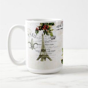Christmas in Paris Eiffel Tower coffee mug