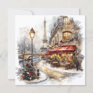 Christmas In Paris Holiday Card