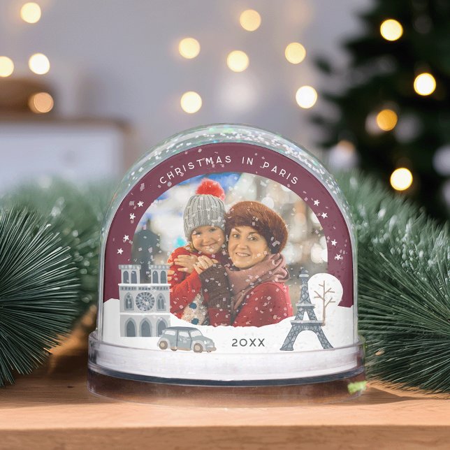 Christmas in Paris Keepsake Photo Snow Globe (Creator Uploaded)