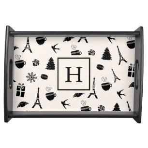 Christmas in Paris Monogrammed Serving Tray