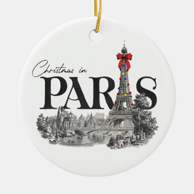 Christmas In Paris Ornament (Front)