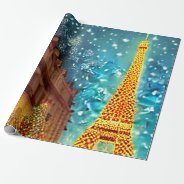 Christmas in Paris  Wrapping Paper (Unrolled)