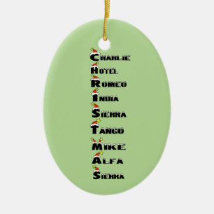 Christmas in Phonetic Alphabet Ornament