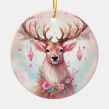 Christmas in pink: reindeer with pink Christmas