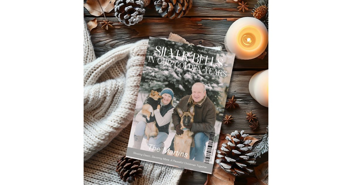 Christmas in Retirement Magazine Cover Holiday Card | Zazzle