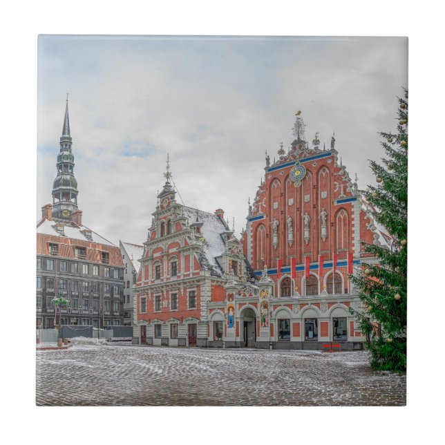 Christmas in Riga Latvia Ceramic Tile (Front)