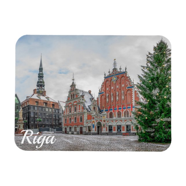 Christmas in Riga Latvia Magnet (Horizontal)