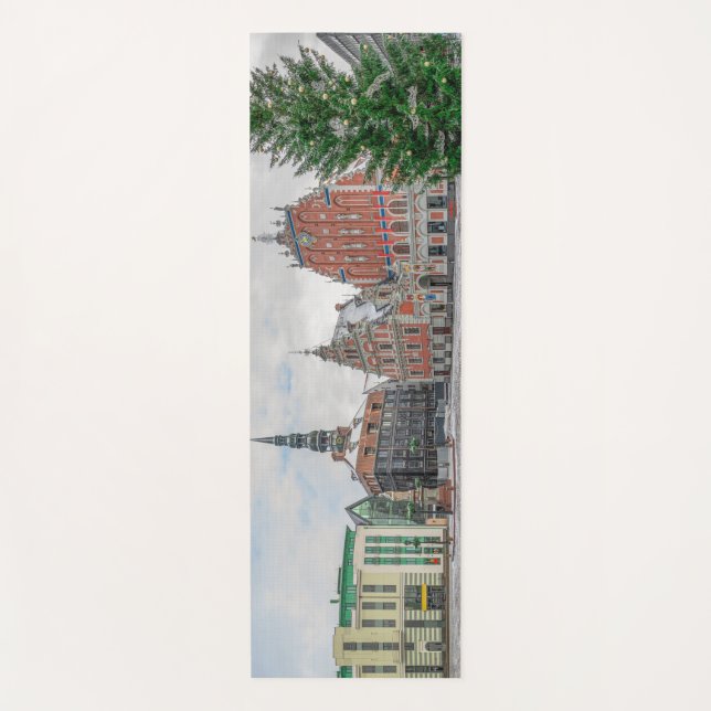 Christmas in Riga Latvia Yoga Mat (Front)