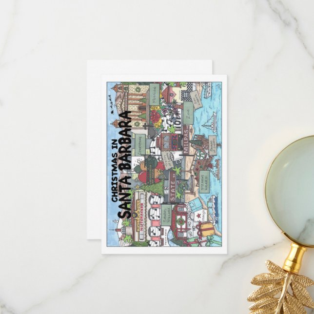Christmas in Santa Barbara Thank You Card (Front/Back In Situ)