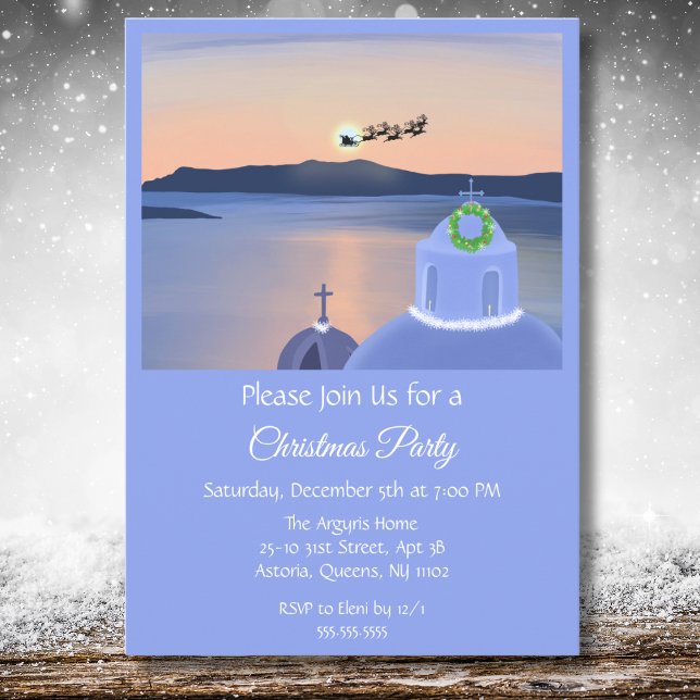 Christmas In Santorini, Greece With Santa Invitation (Creator Uploaded)