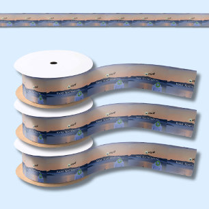 Christmas In Santorini, Greece With Santa Satin Ribbon