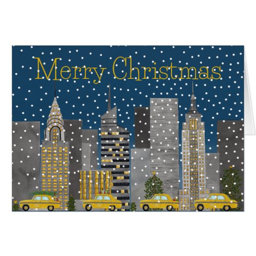 Christmas in Snowy New York City Customizable 