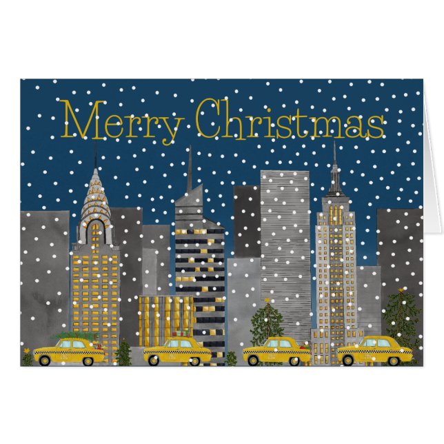Christmas in Snowy New York City Customizable  (Front Horizontal)