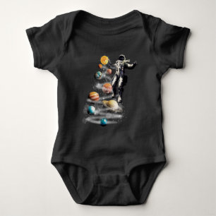 Christmas in Space Solar System Astronaut Invitati Baby Bodysuit