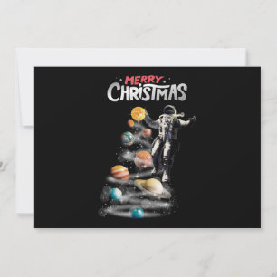 Christmas in Space Solar System Astronaut Invitati Invitation