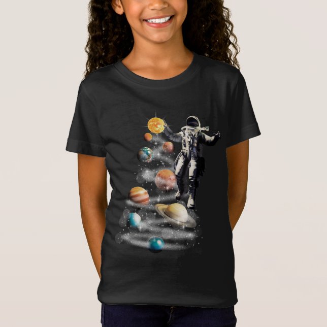 Christmas in Space Solar System Astronaut Invitati T-Shirt (Front)