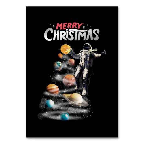 Christmas in Space Solar System Astronaut Invitati Table Number