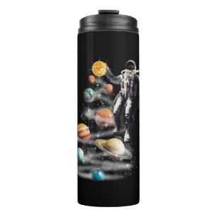 Christmas in Space Solar System Astronaut Invitati Thermal Tumbler
