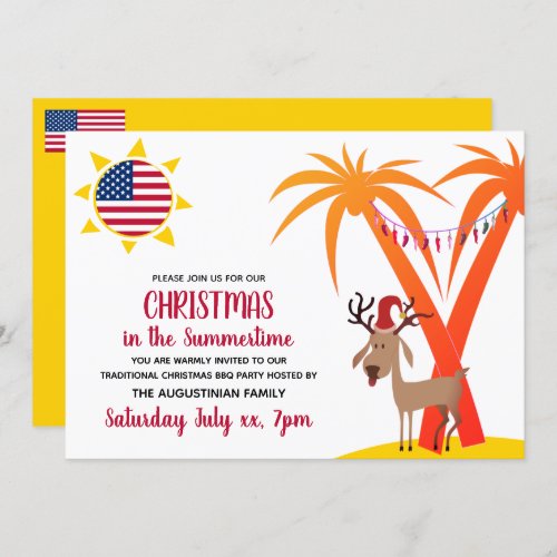 CHRISTMAS IN SUMMERTIME USA Party Invitation