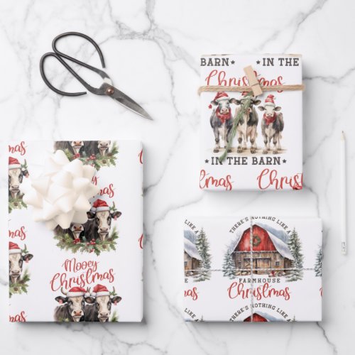 Christmas in the Barn Farmhouse  Wrapping Paper Sheets
