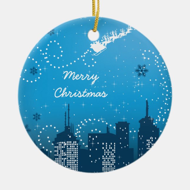 Christmas in the city custom ornament (Front)