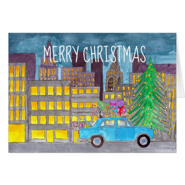 Christmas in the City Customizable  Cards (Front Horizontal)