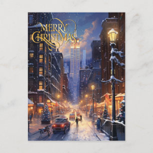 Christmas in the city. postcard