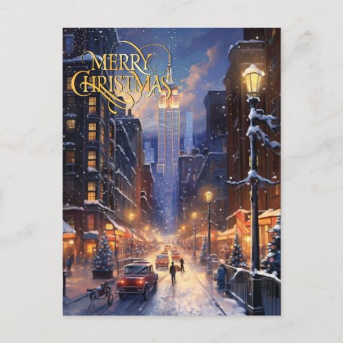 Christmas in the city  postcard
