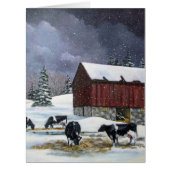 Christmas in the Country, Holstein Cows Painting (Front)