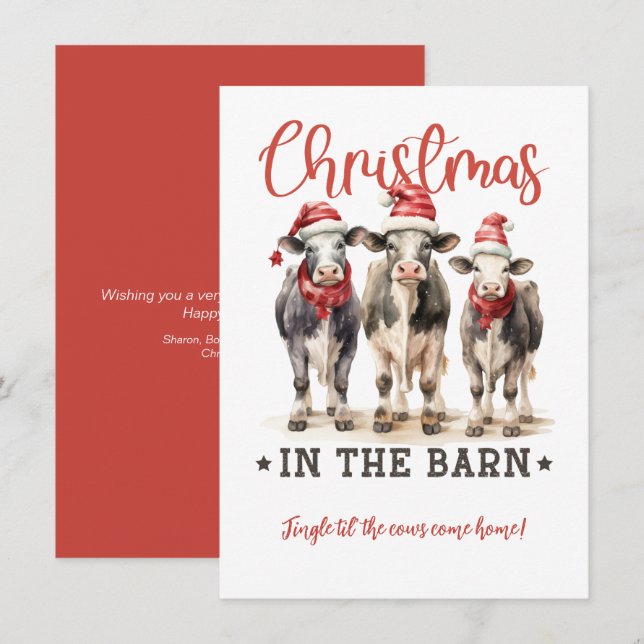 Christmas in the Cow Barn  Invitation (Front/Back)