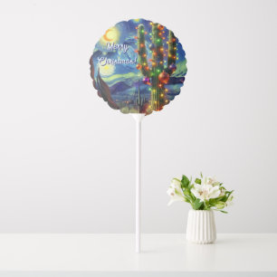 Christmas in the Desert Saguaro Cactus Magnet Balloon