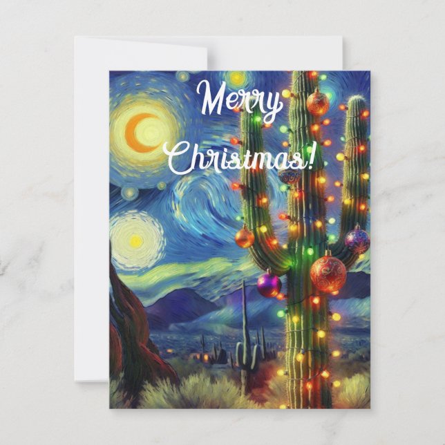 Christmas in the Desert Southwest Saguaro Cactus (Front)