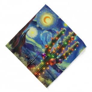 Christmas in the Desert Southwest Saguaro Cactus Bandana