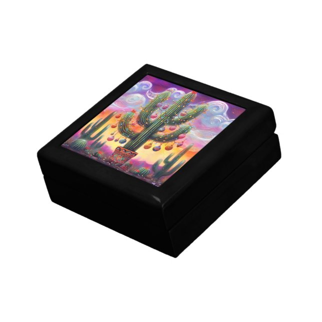 Christmas in the Desert Southwest Saguaro Cactus Gift Box (Side)