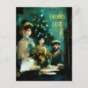 Christmas in the family. impressionist postcard