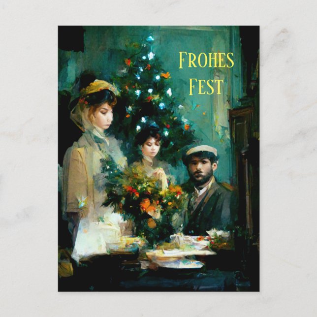 Christmas in the family. impressionist postcard (Front)