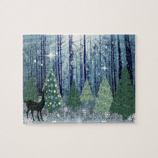Christmas in the Forest Design Jigsaw Puzzle
