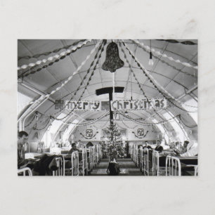 Christmas in the Hospital Ward World War Two Holiday Postcard