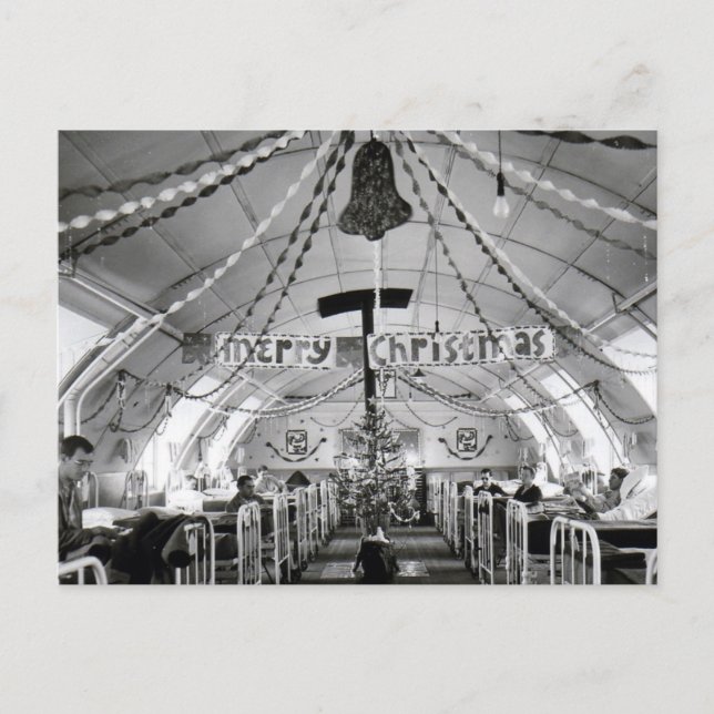 Christmas in the Hospital Ward World War Two Holiday Postcard (Front)