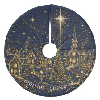 Christmas in the Stars | Christmas Village Fleece Tree Skirt