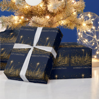 Christmas in the Stars | Christmas Village Wrapping Paper