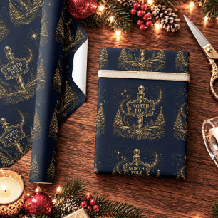 Christmas in the Stars   North Pole Wrapping Paper