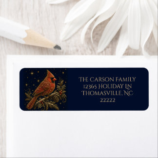 Christmas in the Stars | Red Cardinal Address Label