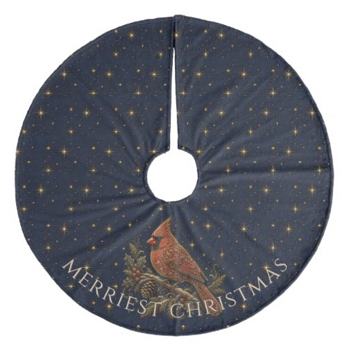 Christmas in the Stars | Red Cardinal Fleece Tree Skirt