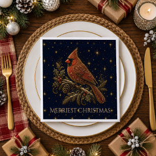 Christmas in the Stars   Red Cardinal Napkins