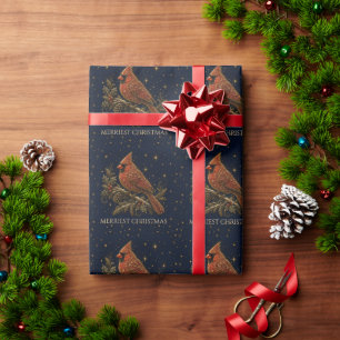 Christmas in the Stars Red Cardinal Wrapping Paper