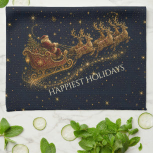 Christmas in the Stars Santa's Sleigh Kitchen Towel