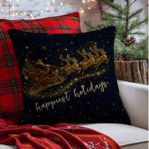 Christmas in the Stars Santa's Sleigh Throw Pillow