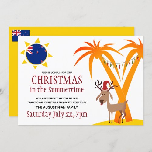 CHRISTMAS IN THE SUMMERTIME New Zealand BBQ Invitation